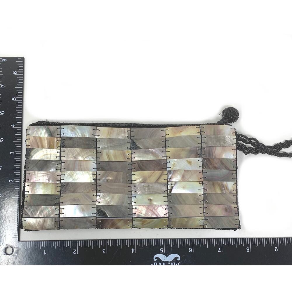 Vintage Y2K Mod by Design Mother of Pearl Mosaic Tiled Wristlet Pouch Fairycore - Picture 6 of 6